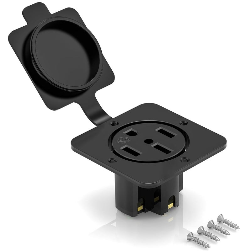 HYDUUU NEMA 14-50 Outlet 50 Amp 4 Prong Receptacle Dustproof 240 Volt Industrial Grade for RVs, EVs, UL Listed - Image 1